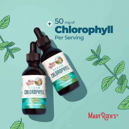 MaryRuth's Chlorophyll Liquid Drops, Delicious Minty Flavor, Vegan, 2 Fl Oz